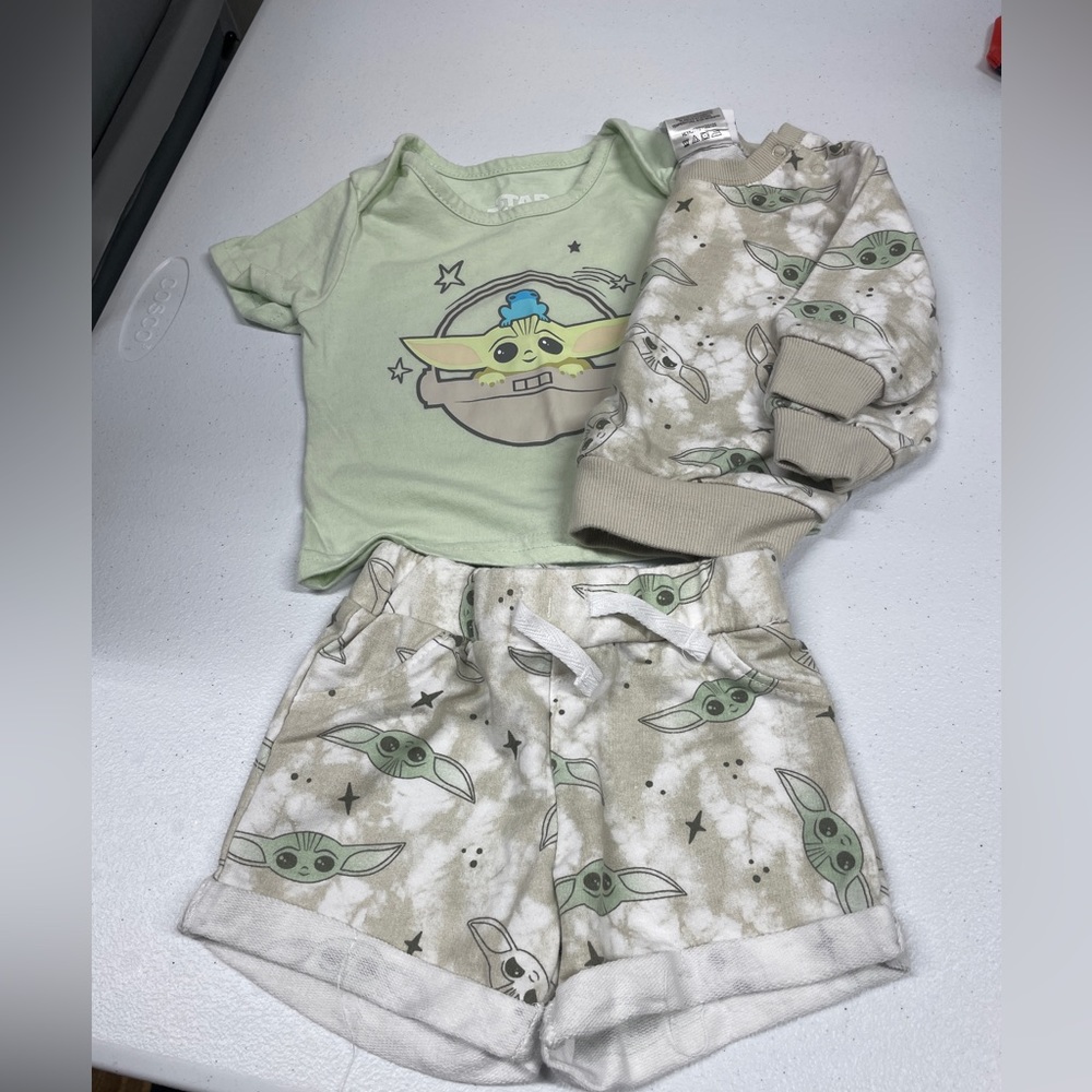 Girls Baby Yoda (Grogu) 3 pc Outfit